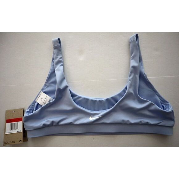 Nike Swim FD3530-479 Women's Sz L Cobalt Blue Logo Scoop Neck Bikini Top - Picture 2 of 8